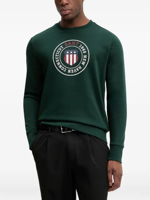 Gant logo-print crew-neck sweatshirt Green 2067098