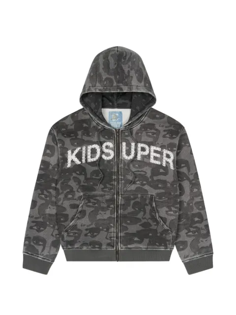 KidSuper hooded camouflage sweatshirt Grey SS26HD03FACECAMO