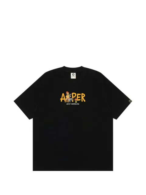 AAPE BY *A BATHING APE® graphic-print crew-neck T-shirt Black AAPTEM1616XXO