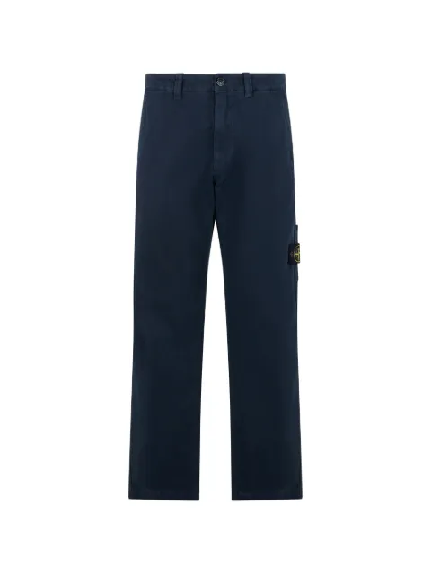 Stone Island logo patch trousers Blue L1S153100037S0184