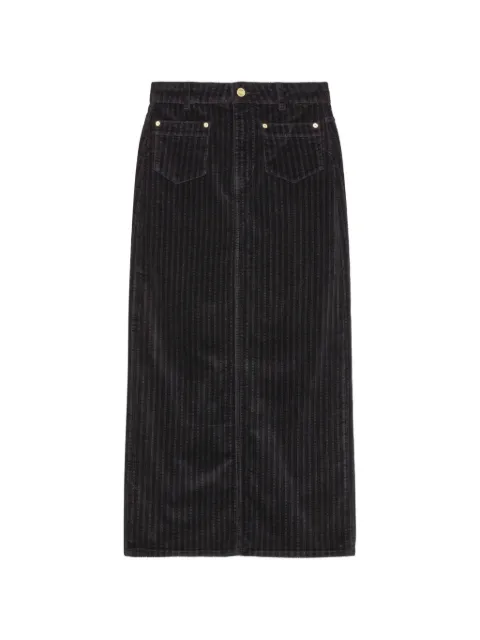 GANNI corduroy pocket maxi skirt Black W0328