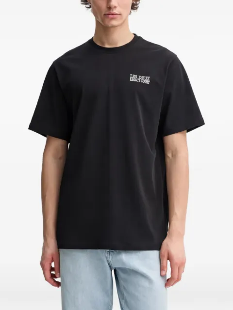 Les Deux logo-detail T-shirt Black LDM101216