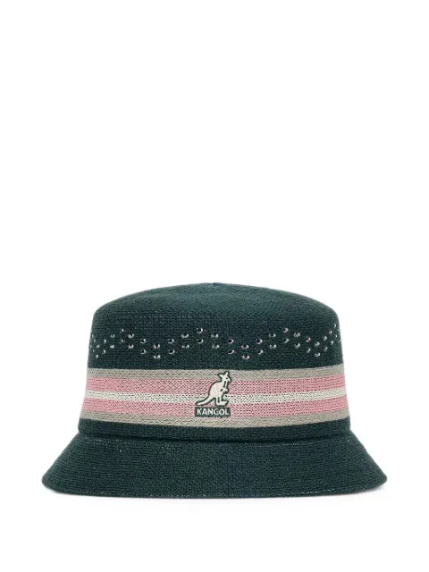 Kangol embellished striped bucket hat Green K3585PN317