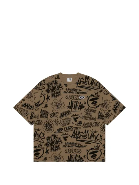 AAPE BY *A BATHING APE® Fancy graphic-print crew-neck T-shirt Neutrals AAPTEM1469XXM
