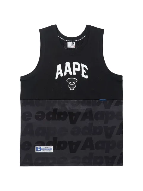 AAPE BY *A BATHING APE® Moonface panelled tank top Black AAPTKM1356XXK