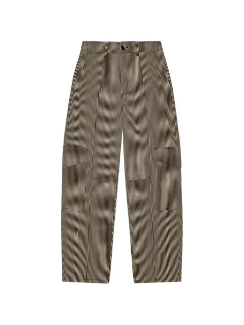 GANNI striped cargo trousers Neutrals F8569