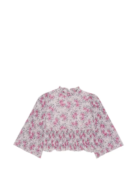 GANNI floral ruffled blouse Pink F8690
