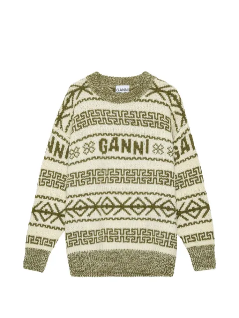 GANNI patterned sweater Neutrals K2174