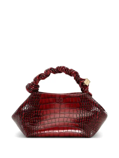 GANNI small Bou Croco tote bag Red A6474