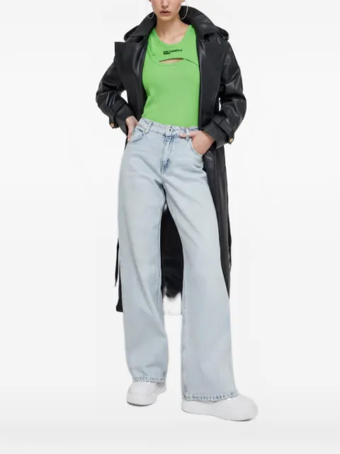 Karl Lagerfeld Jeans logo-embroidery tank top Green 231J1701238
