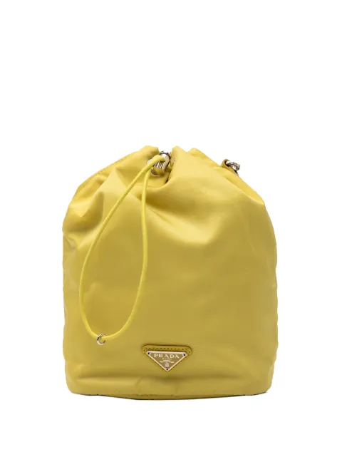 Prada Pre-Owned 2000-2013 Tessuto Drawstring Wristlet pouch Yellow B25QL86S1SZDTMN3
