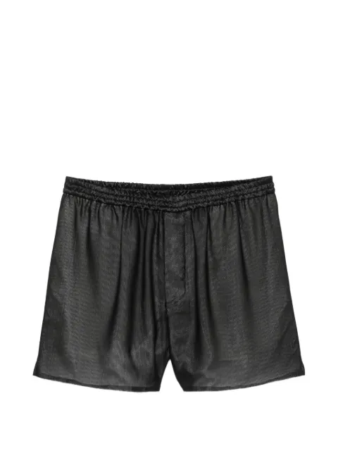 SAPIO mesh-texture gathered shorts Black SS26N42