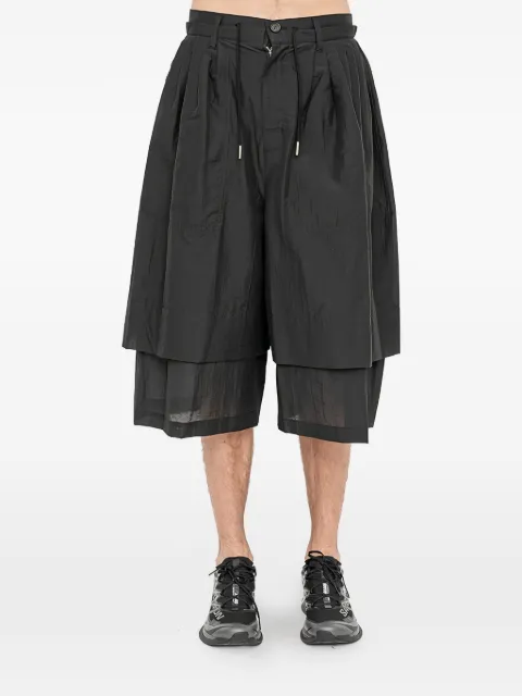 SONGZIO Ghostfold layered shorts Black MI3PT708BK