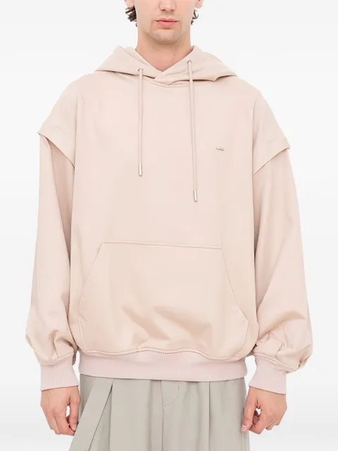 SONGZIO embroidered layered hoodie Neutrals MI2TS700PB