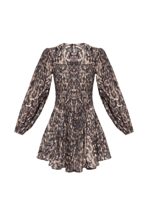 AllSaints Chia smocked mini dress Brown W014DE