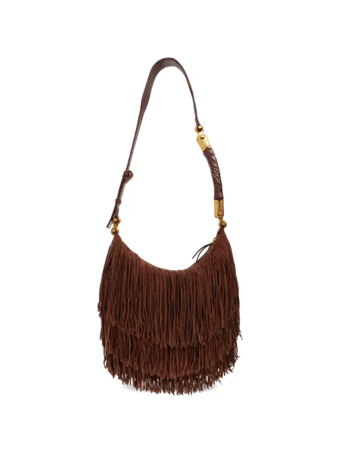 Balmain Ébène fringed suede bag Brown GN0BT053LWSF