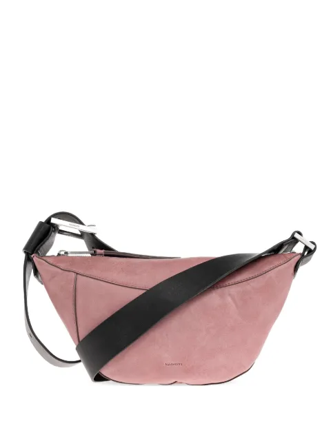 AllSaints Luna zip lambskin shoulder bag Pink W192XD