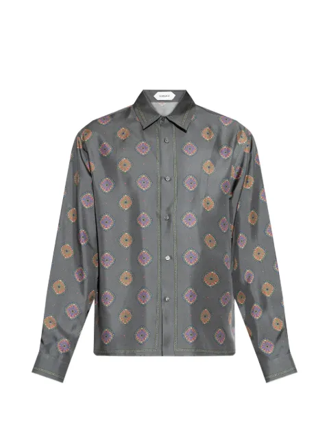 Versace printed silk twill regular shirt Grey 10245201A17955