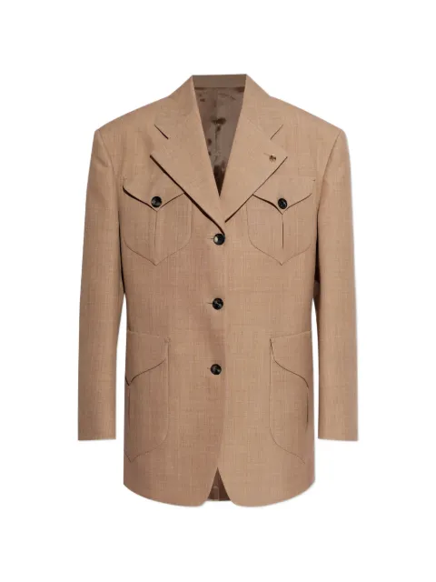 Versace buttoned pocket jacket Neutrals 10239681A17412