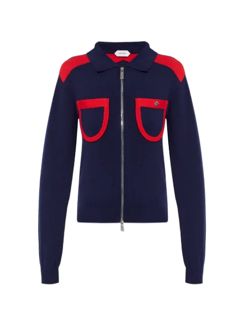 Versace zip collared cardigan Blue 10235301A17391