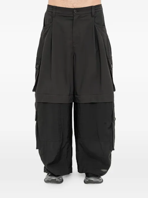 SONGZIO multi-pocket layered cargo pants Black MI2PT703BK