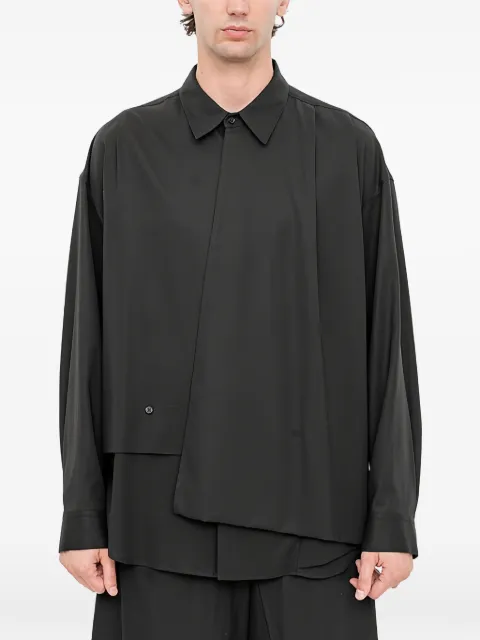 SONGZIO draped layered shirt Black MI25H709BK
