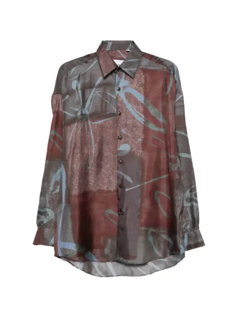 Costumein floral-print long-sleeve shirt Red 26S94