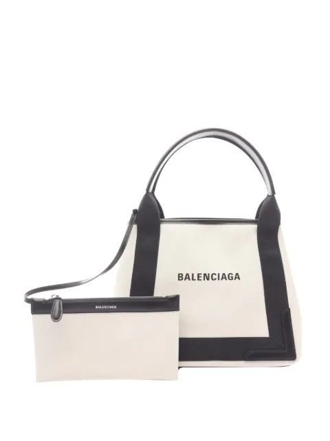 Balenciaga Pre-Owned 2010-2026 Canvas Navy Cabas S tote bag Brown Z42828V08QKWGQ1N