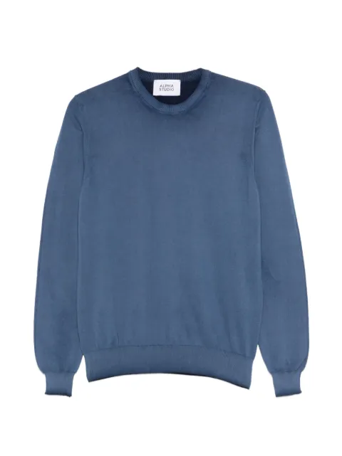 ALPHA STUDIO crewneck knitwear Blue AU5000CS