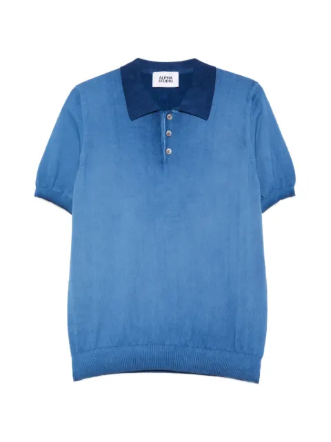 ALPHA STUDIO contrast-collar polo shirt Blue AU5001BS
