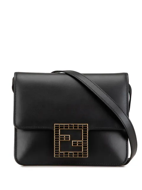 Fendi Pre-Owned 2010-2023 Leather Crystal Fab crossbody bag Black 5VHWE1RP2QXI5WNA