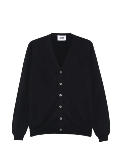 ALPHA STUDIO buttoned V-neck cardigan Blue AU5034E