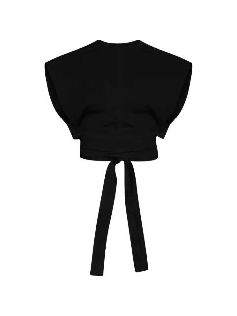 Alaïa cap sleeves crop top Black AA9H1479T471C