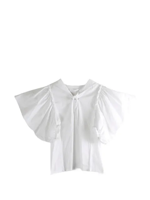 Comme des Garçons TAO puffed lace-up blouse White TQB018