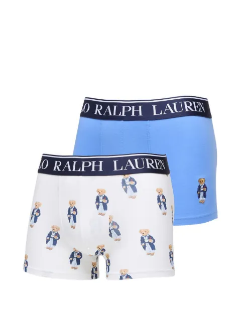 Polo Ralph Lauren bear-motif logo-waistband trunks (set of two) White 714843425017