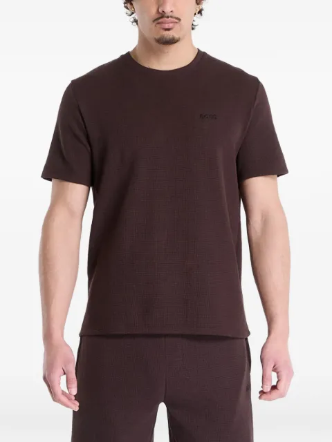 HUGO embroidered-logo T-shirt Brown 50535891207