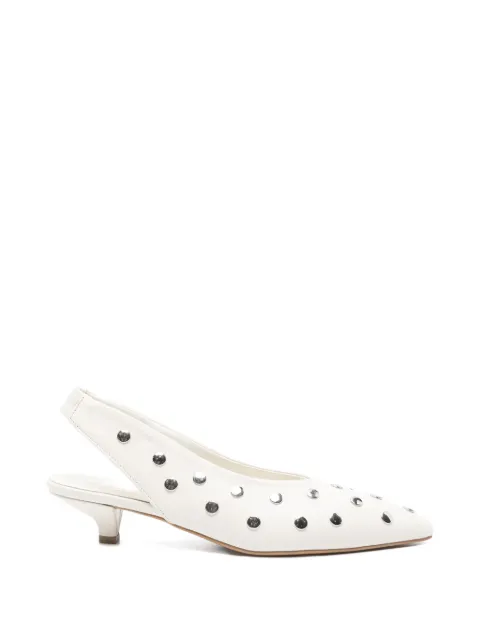 biancadi studded-embellishment slingback pumps White 2481