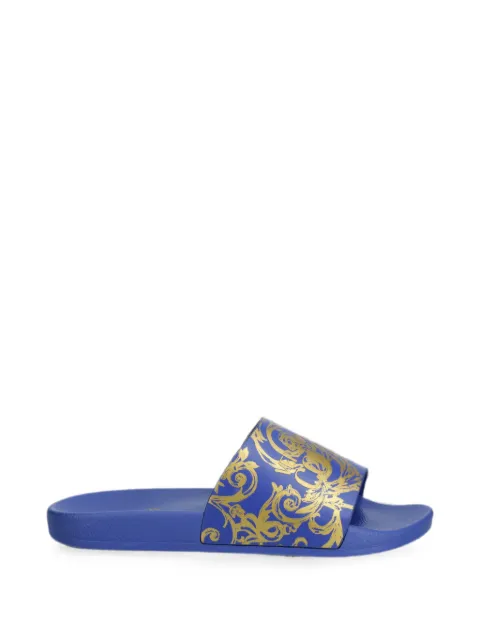 Versace Jeans Couture Baroque-print slides Blue 76YA3SQ4ZS365PX2