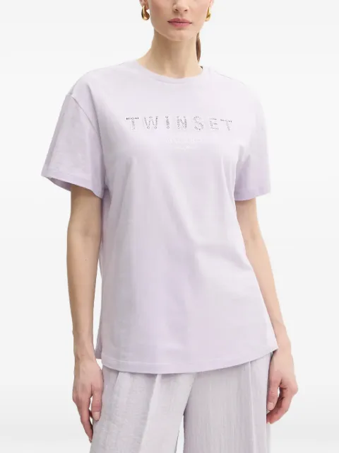 TWINSET logo-embellished T-shirt Purple 251TT2041
