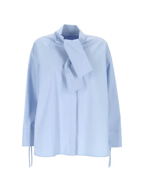 Agnona pussy-bow long-sleeve shirt Blue TD1102YU2114A27