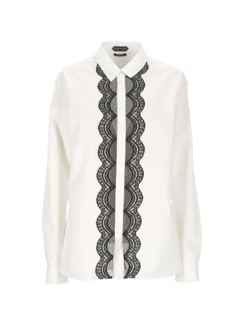 TOM FORD lace-detail shirt White CA3348FAX1624