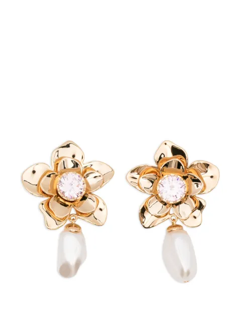 Self-Portrait flower-motif earrings Gold SS26650EGD