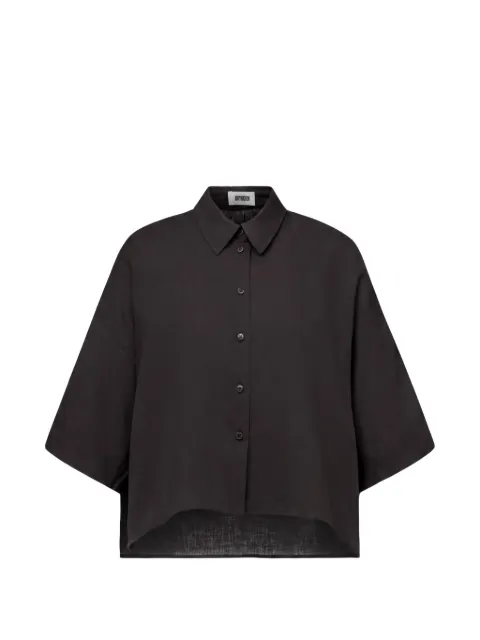 Drykorn Yarika short-sleeve cropped shirt Brown 12608287499