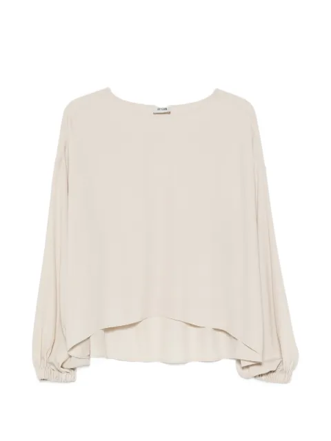 Drykorn gathered-cuff boat-neck blouse Neutrals 13004887586