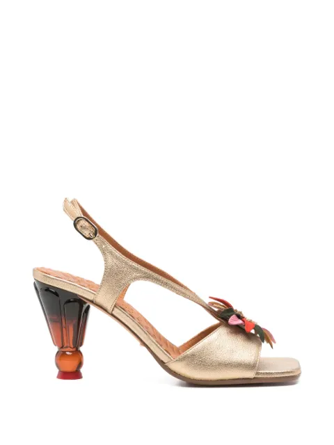 Chie Mihara floral appliqué sandals Gold UYANE