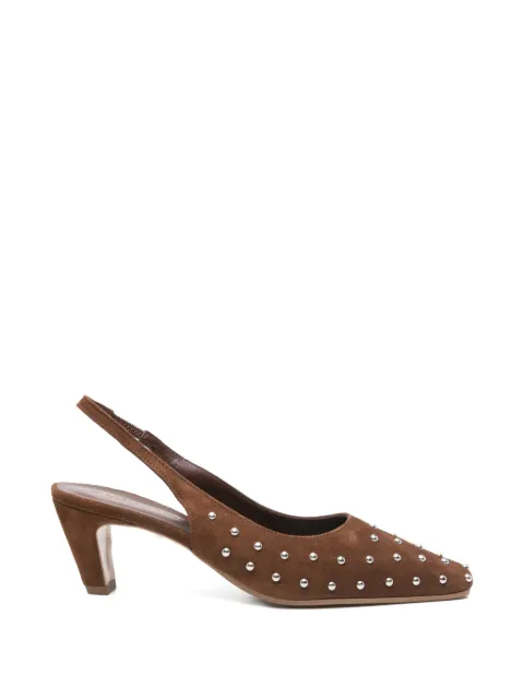 biancadi studded-embellishment slingback pumps Brown 472