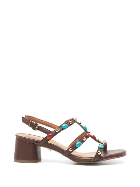 Pedro Miralles stones-embellishment sandals Brown 18109