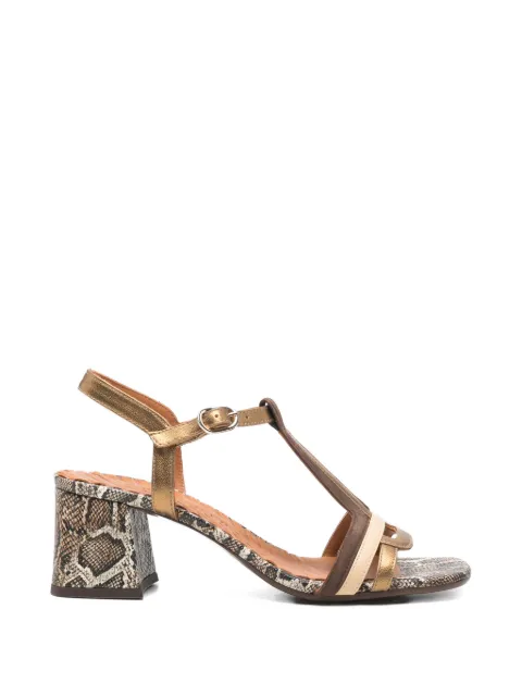 Chie Mihara T-strap snakeskin sandals Gold LILUCE