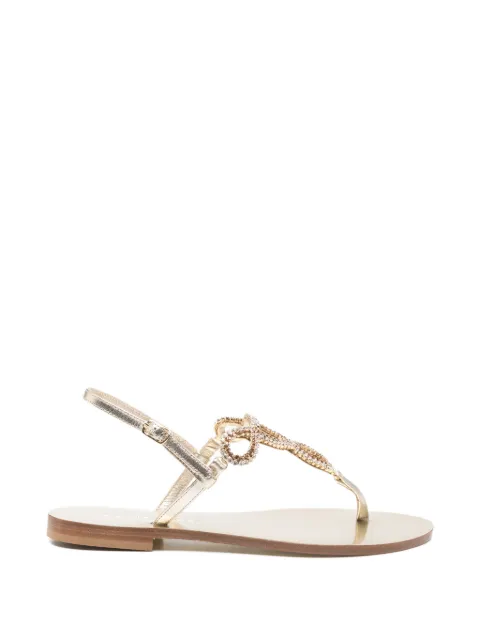 EDDI CUOMO glass-embellished T-strap sandals Gold T7682
