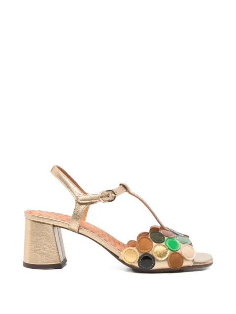 Chie Mihara t-strap circle-embellished sandals Gold RYCUSE